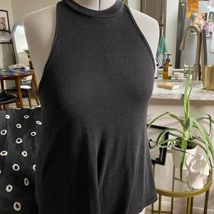 Mock neck black muscle tank